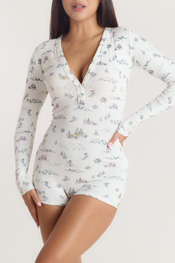 Alpine Dreams Pointelle Romper - Skidtryck