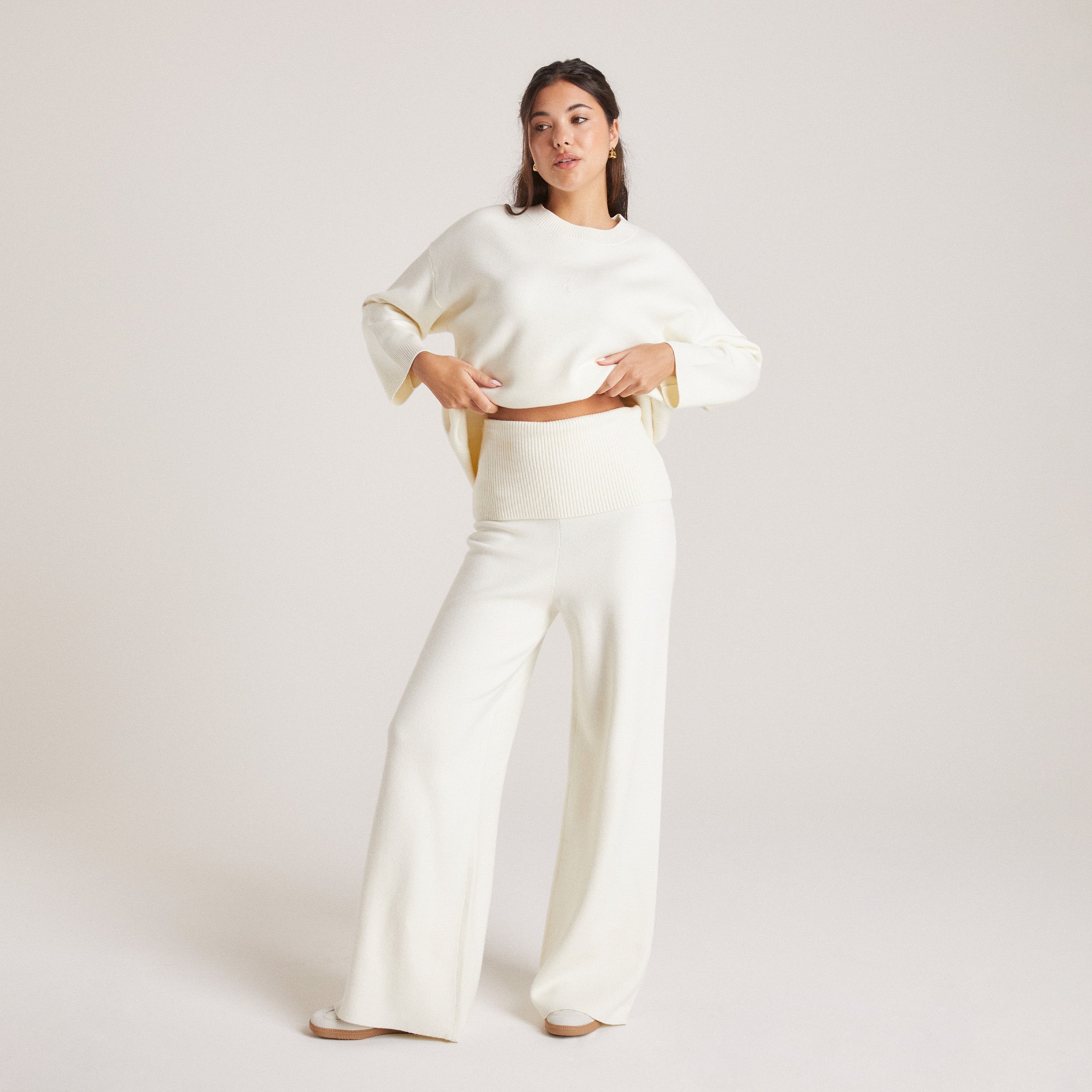 Stickade Byxor | Knitted Trousers - Creme