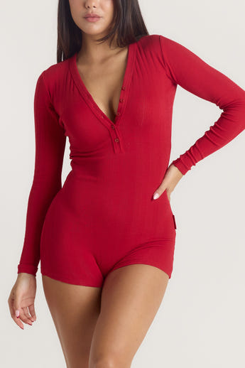Alpine Dreams Pointelle Romper - Rödbrun