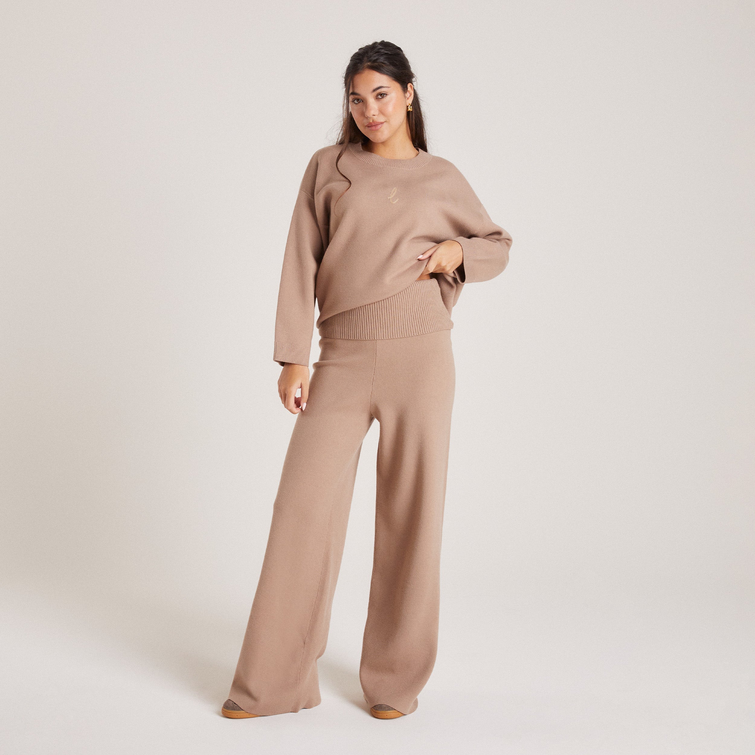 Stickade Byxor | Knitted Trousers - Mink