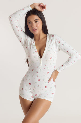 Mistletoe Ribbed Romper - Rosettryck