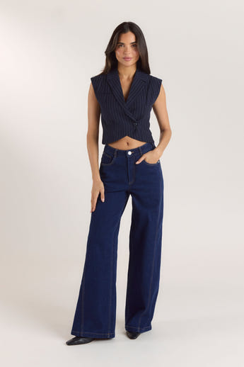 Crossover-väst - Marinblå Randig alternate