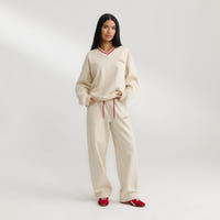 V-Neck Tröja - Havrefärgad Marl