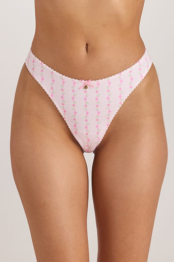 Cotton Kisses Stringtrosor (3-pack) - Rosa Print alternate