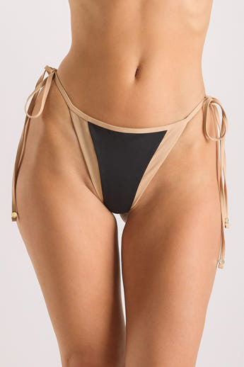 Monaco Tie Side Bikini Stringtrosor - Svart