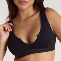 Soft Ribbed Push-Up Bralette - Svart