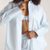 Bloom & Stripe Pyjamasskjorta - Blå