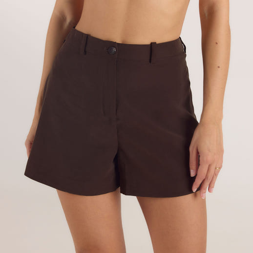 Högmidjade Tailored Shorts - Choklad