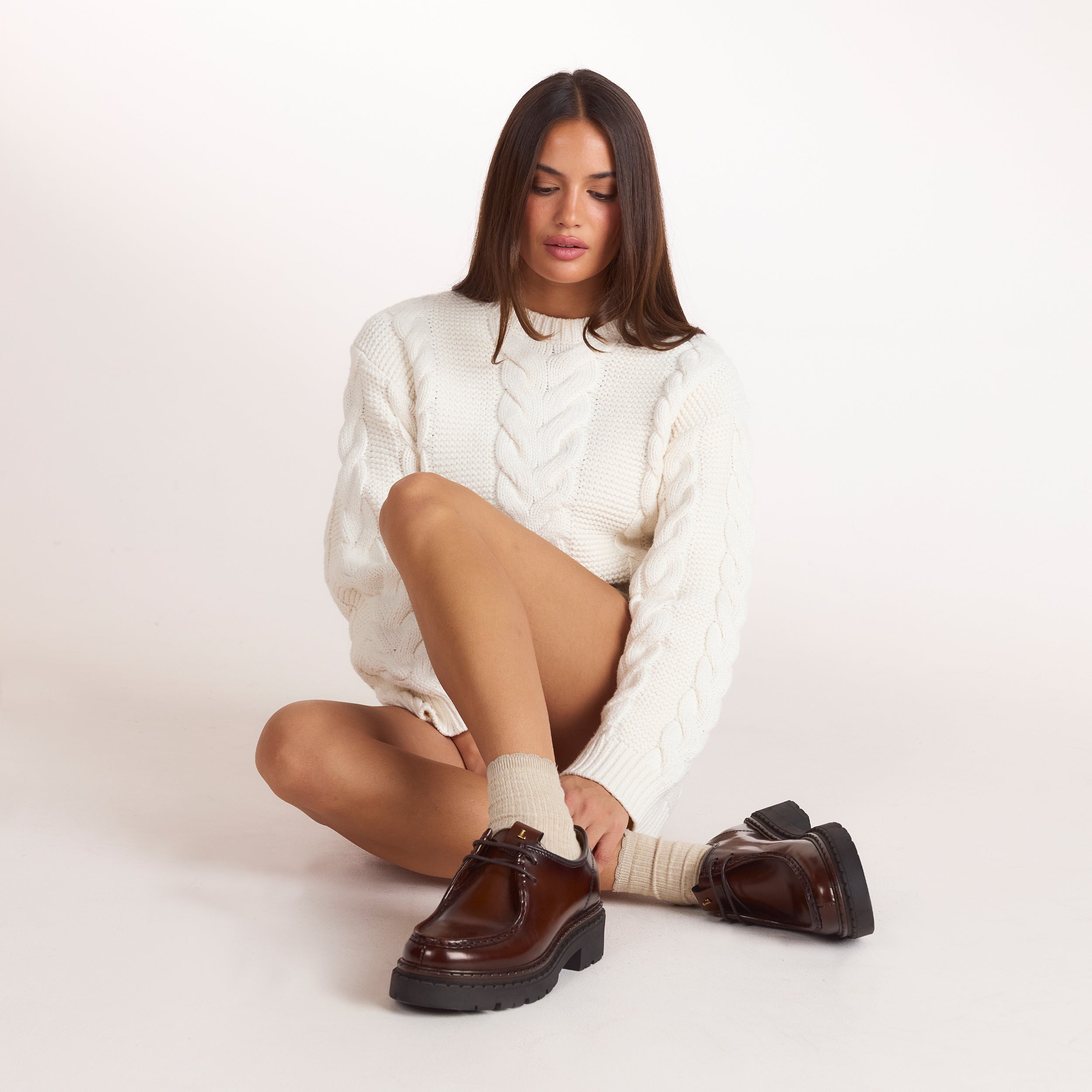 Etta Snörade Chunky Loafers | Etta Snörade Chunky Loafers - Tan