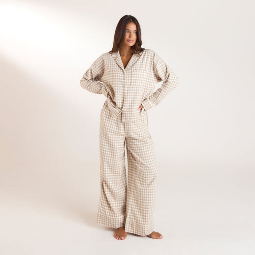 Gingham Pyjamabyxor - Beige alternate
