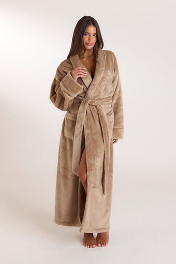 Lãng Fluffig Morgonrock - Beige