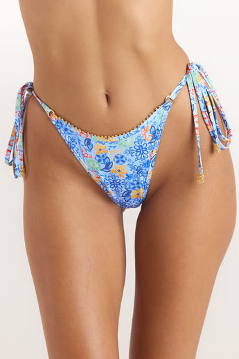 Mosaic Bikini Stringtrosor - Blå Print