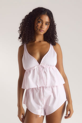 Bloom & Stripe Cami Pyjamatopp - Rosa