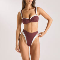 Monaco Bandeau Bikinitopp - Plommon