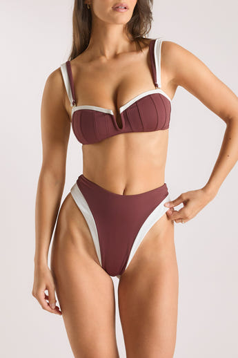 Monaco Bandeau Bikinitopp - Plommon