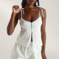 Bloom & Stripe Cami Pyjamatopp - Salviagrön