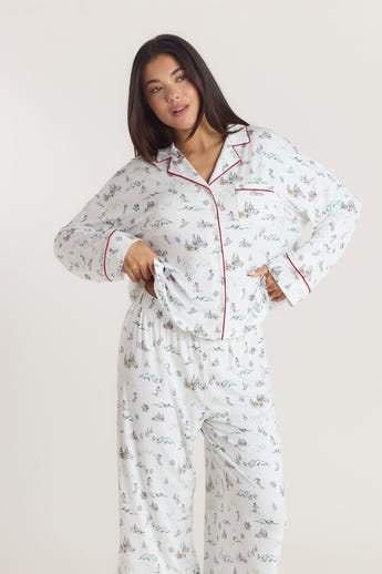 Alpine Dreams Pyjamaskjorta - Skidtryck alternate