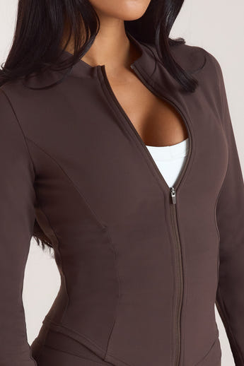 ContourSoft™ Cinch Jacka med dragkedja - Mörk Choklad alternate