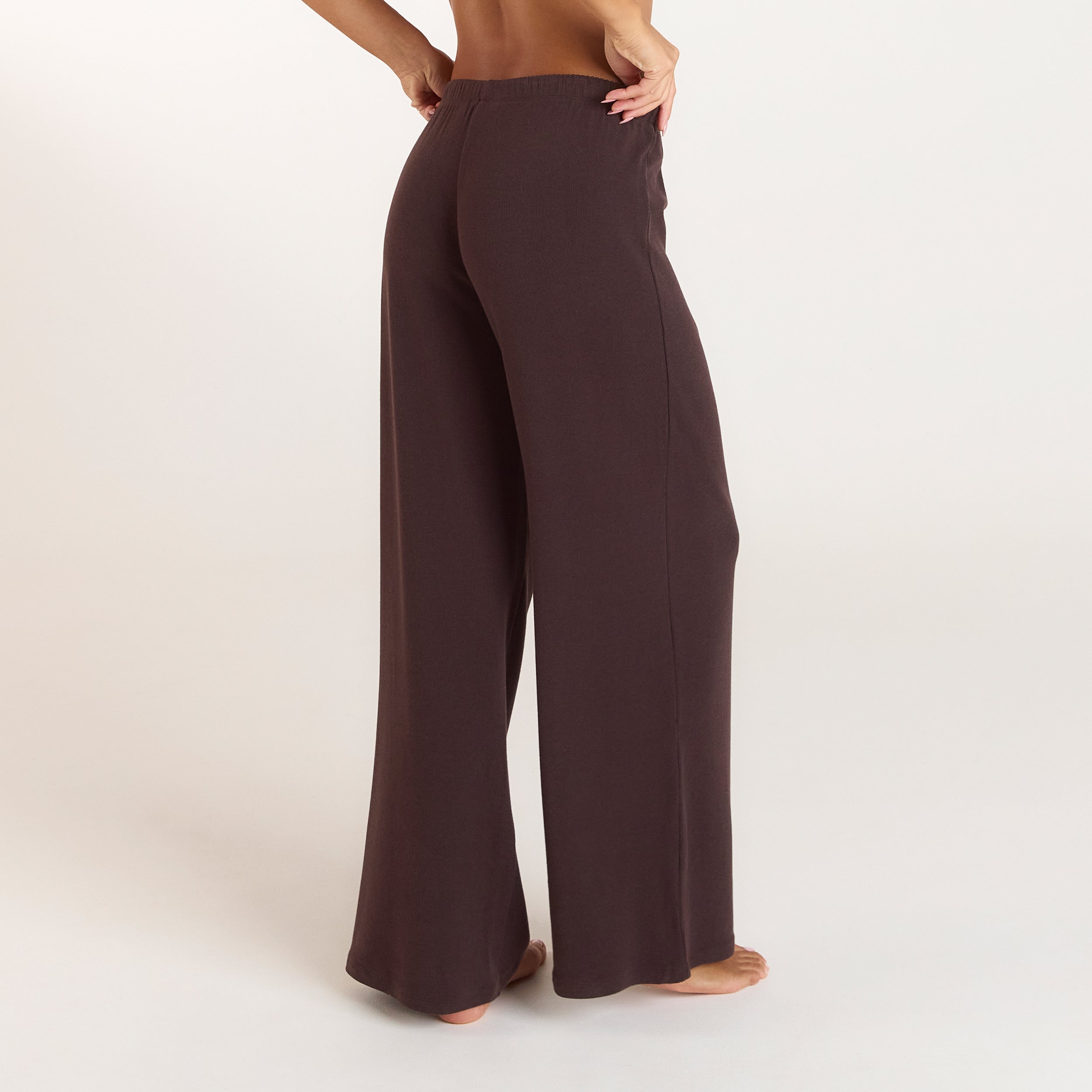 Ribbed Pyjamabyxor - Mörk Choklad alternate