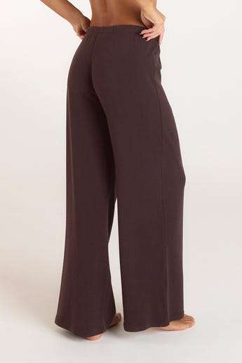 Ribbed Pyjamabyxor - Mörk Choklad alternate