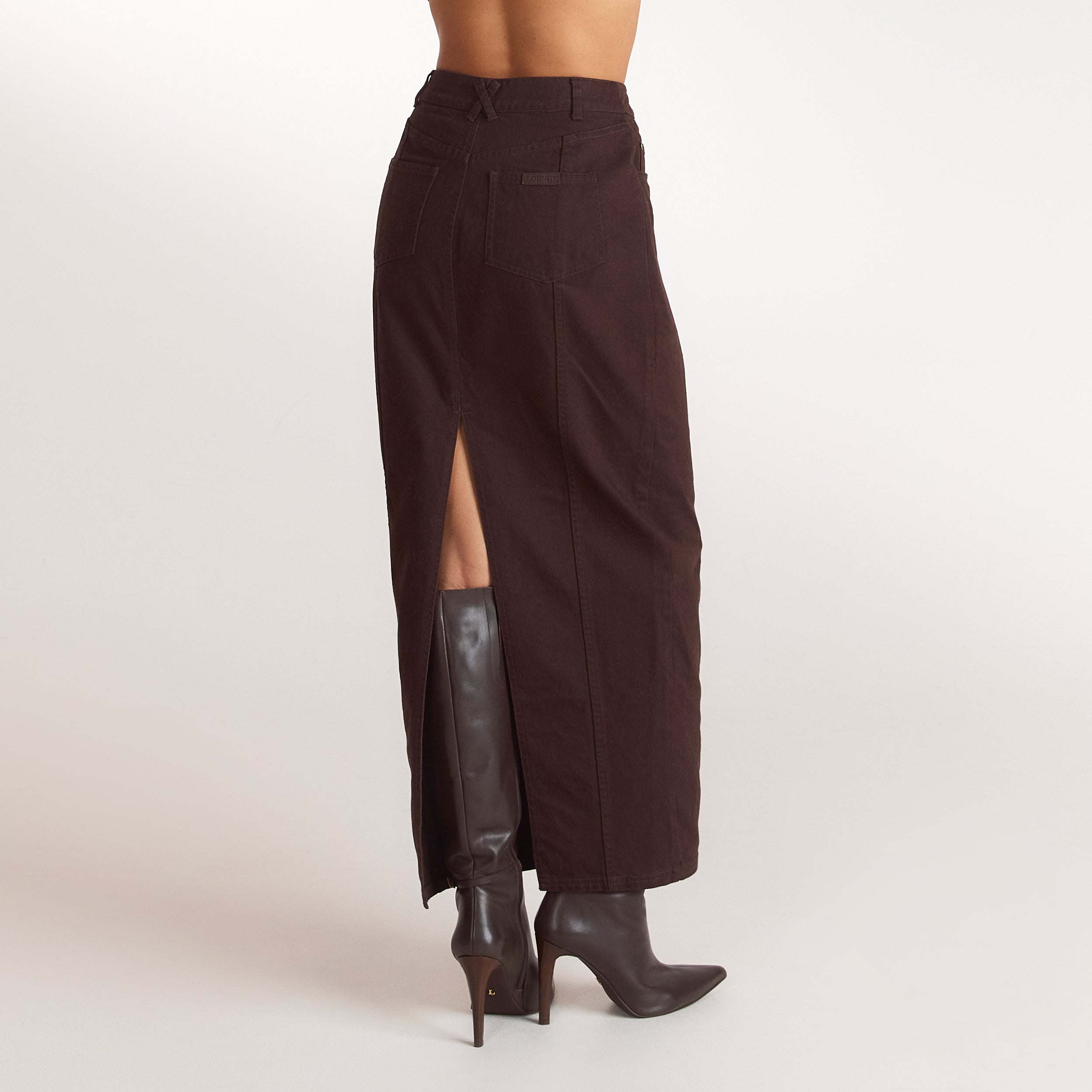 Rak maxikjol i denim | Rak maxikjol i denim - Choklad