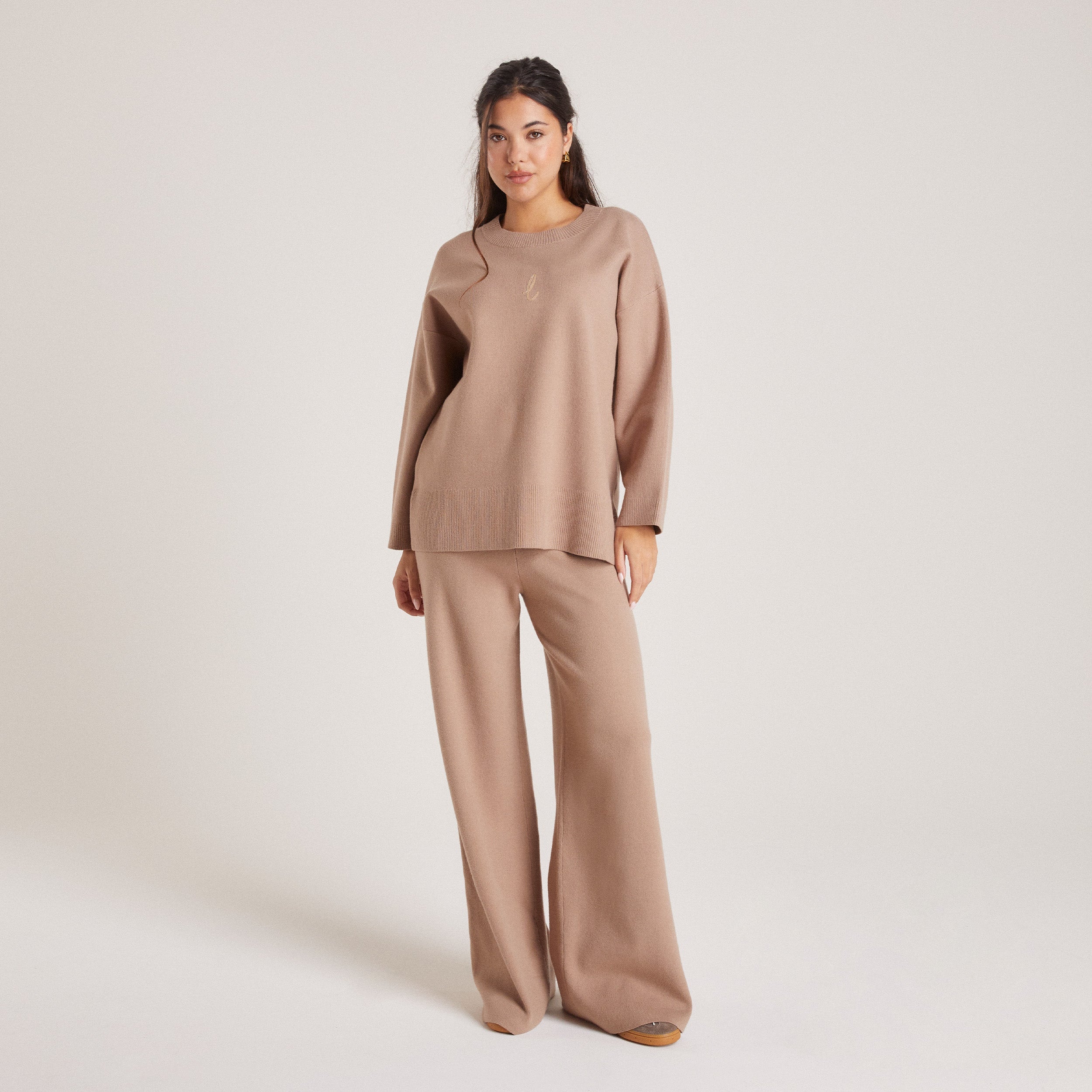 Stickade Byxor | Knitted Trousers - Mink
