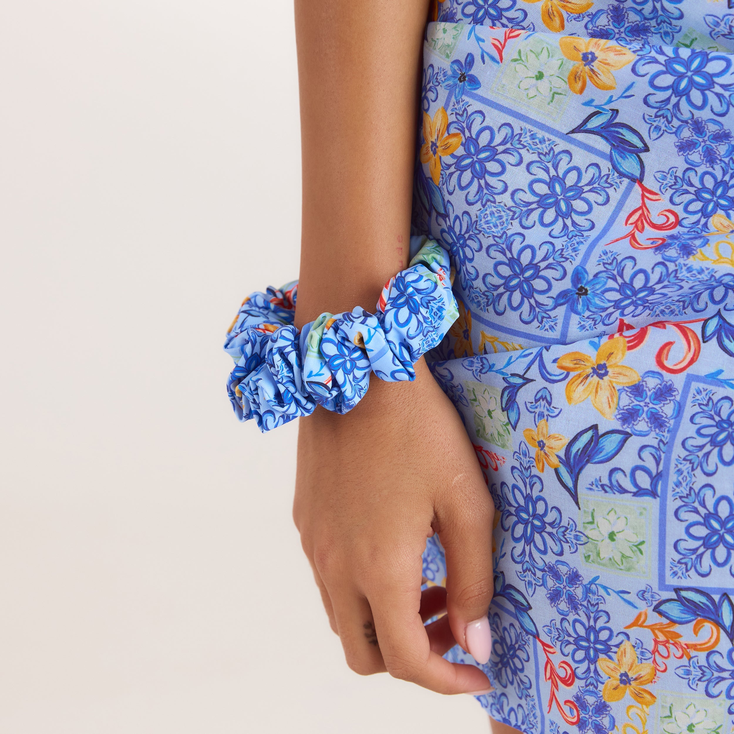 Mosaic Scrunchie | Mosaic Scrunchie - Blå Print