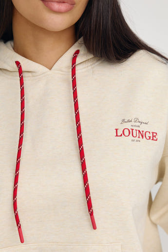 Oversized Huvtröja - Havrefärgad Marl