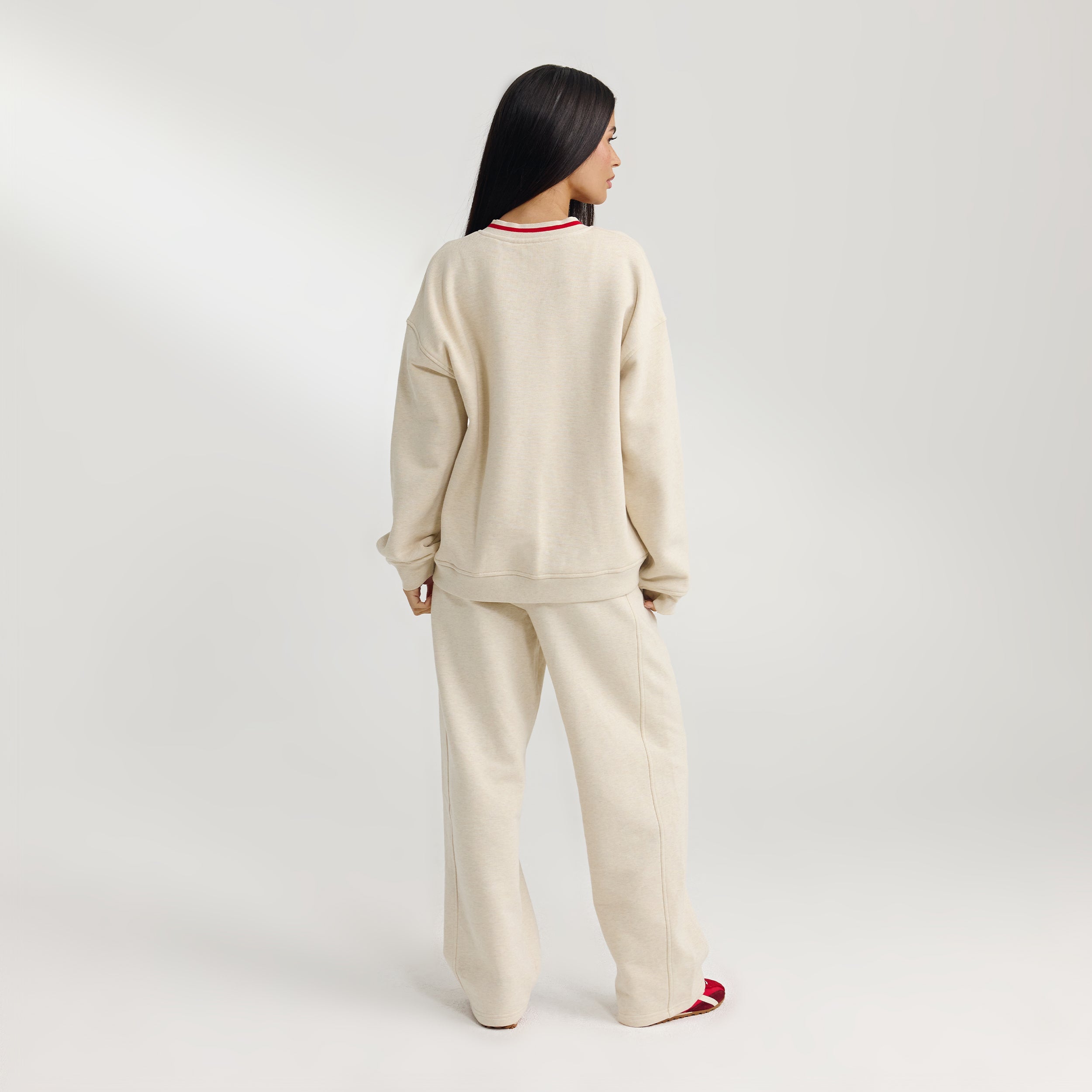 V-Neck Tröja - Havrefärgad Marl alternate