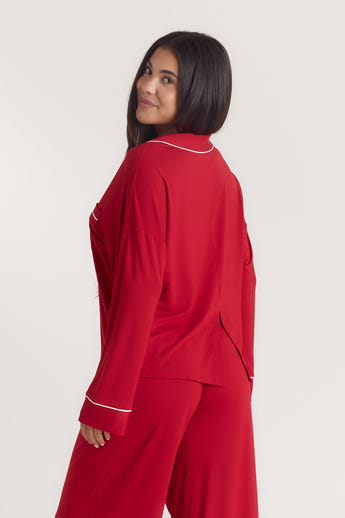 Alpine Dreams Pyjamaskjorta - Röd alternate