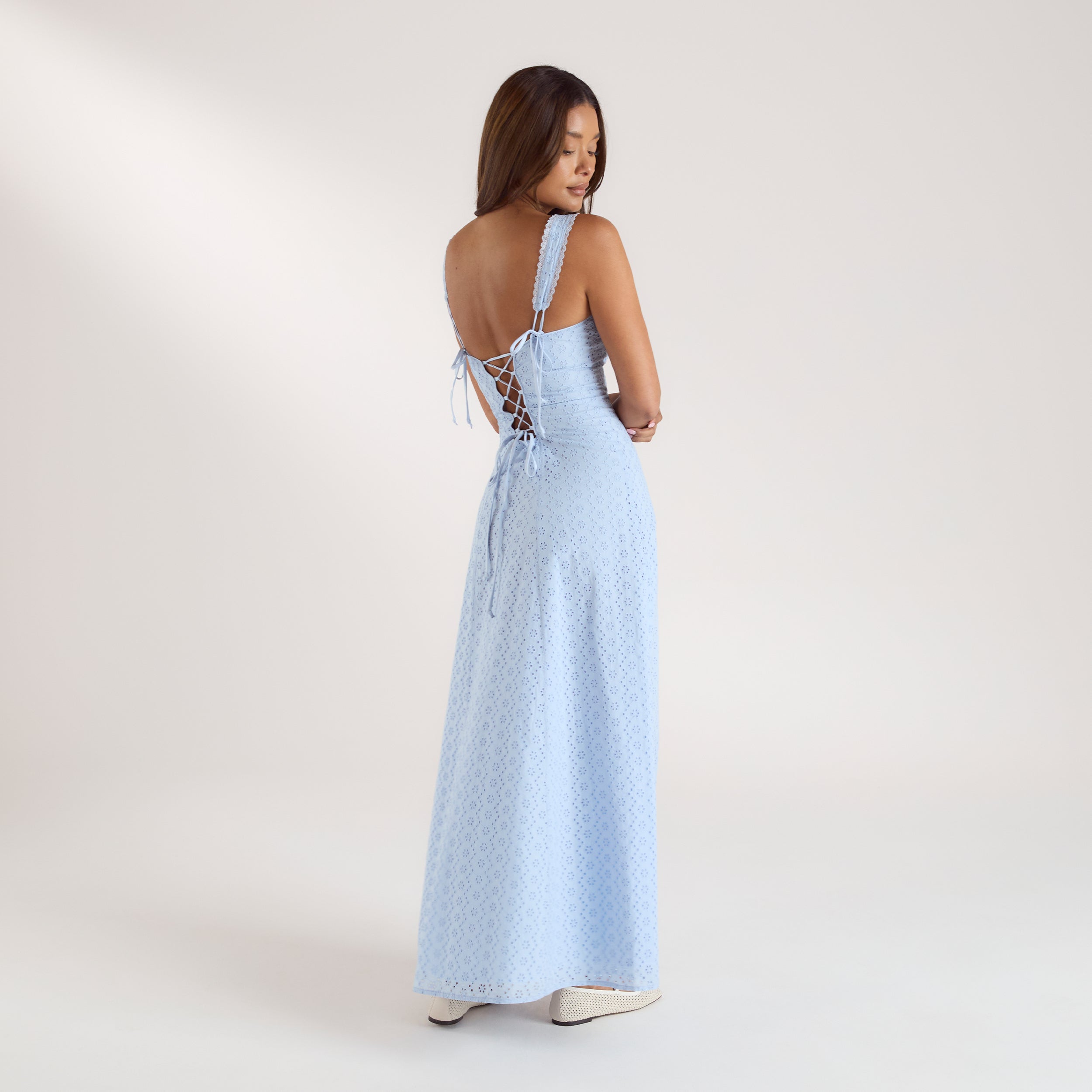 Maxi-jurk met Korsetrug | Maxi-jurk met Korsetrug - Blå