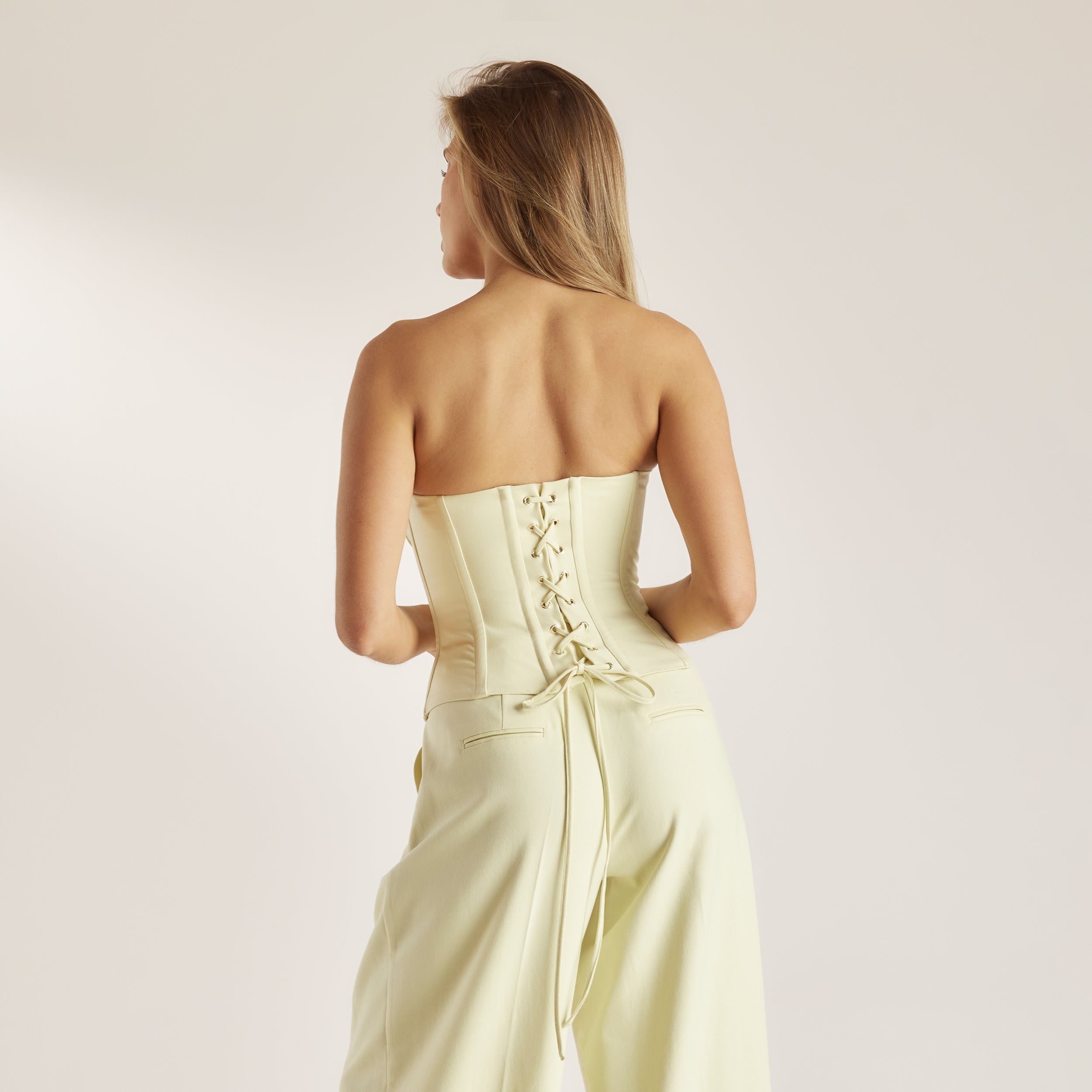 Bandeau Korsett Topp | Bandeau Korsett Topp - Kärnmjölksgul