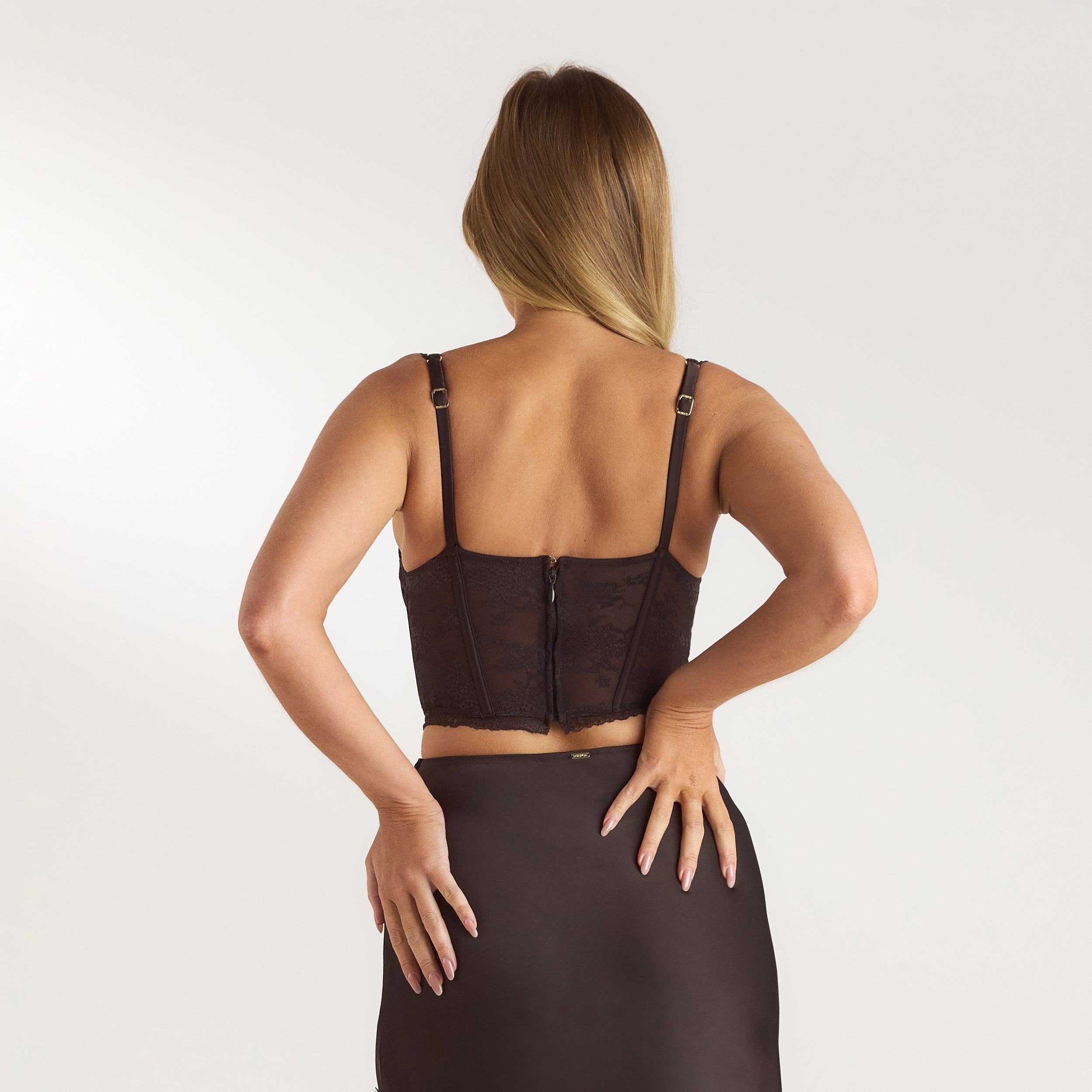 Lace Bralette Top | Lace Bralette Top - Choklad