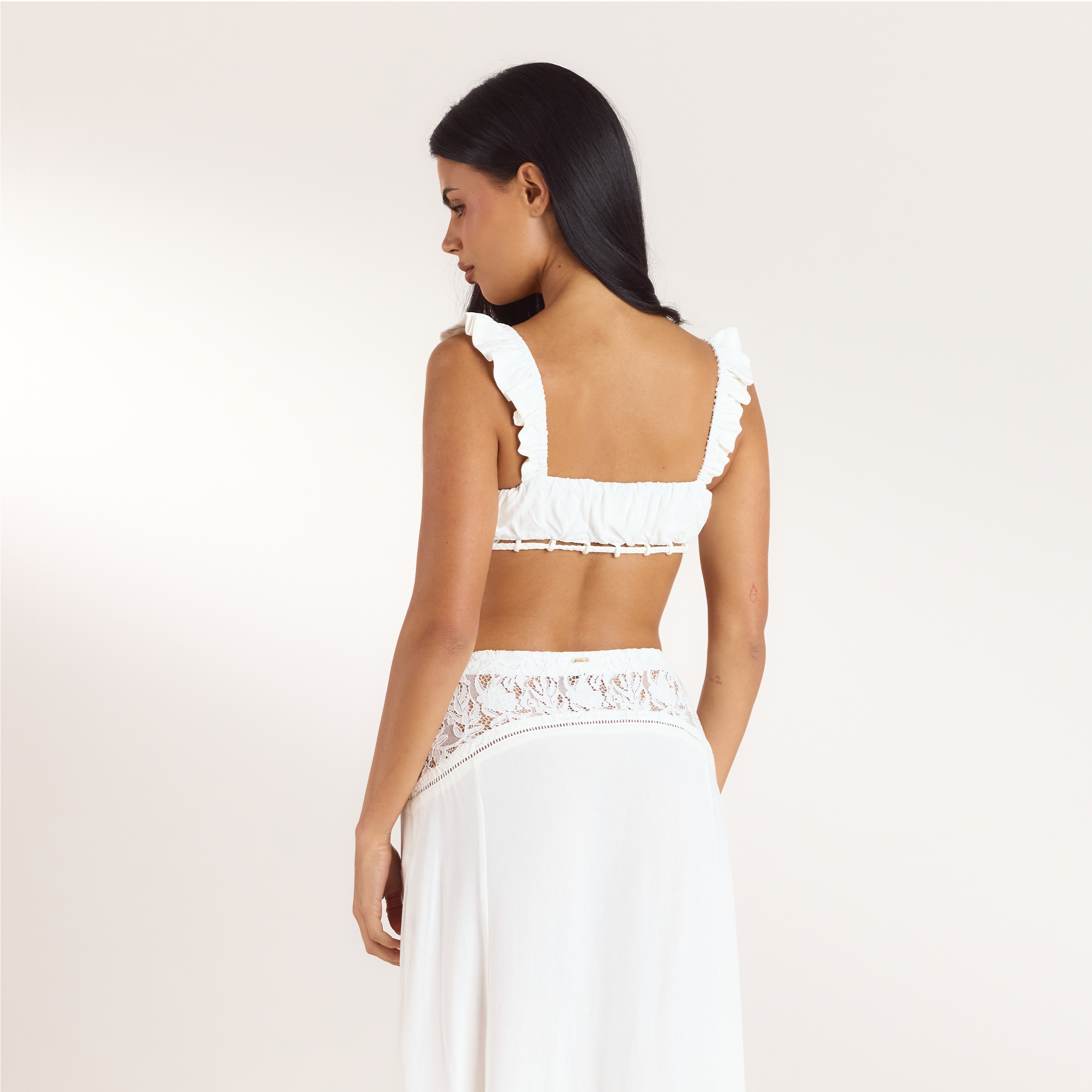 Rynkad Bralette | Rynkad Bralette - Krämfärgad