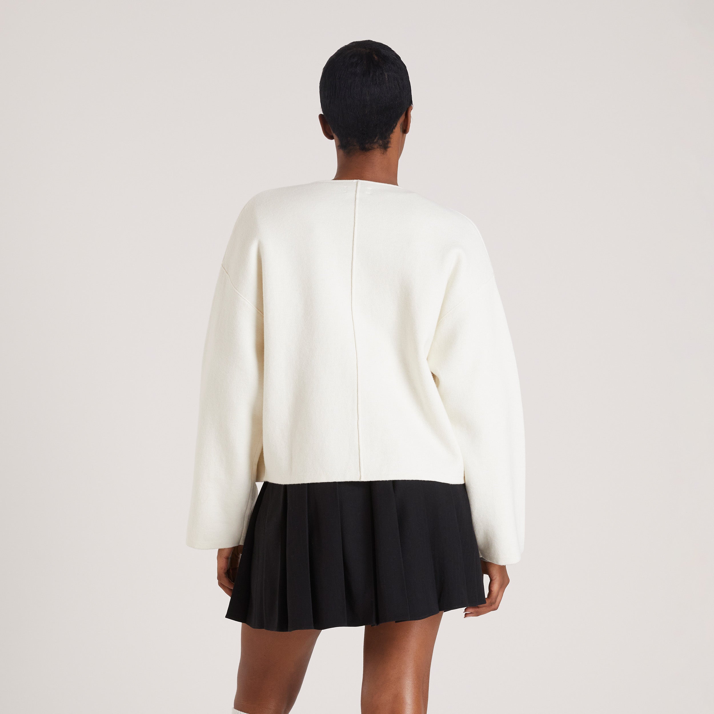 Cardigan med Dragkedja | Zip-Up Cardigan - Creme