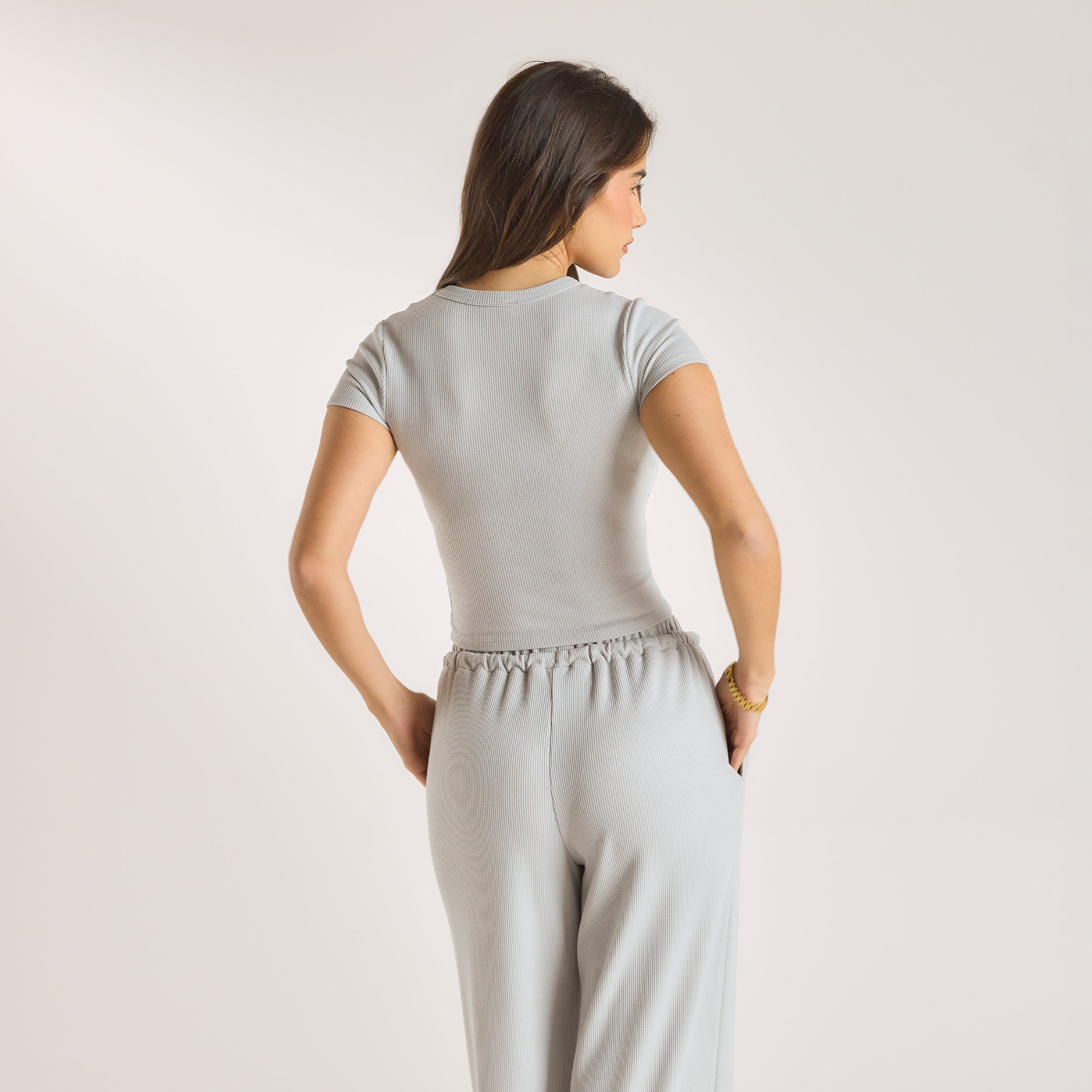 Waffle Baby Tee  | Waffle Baby Tee - Frost Grå