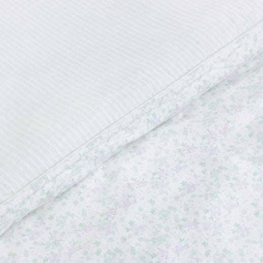 Bloom & Stripe Vändbar Påslakan - Salviagrönt Blommönster alternate