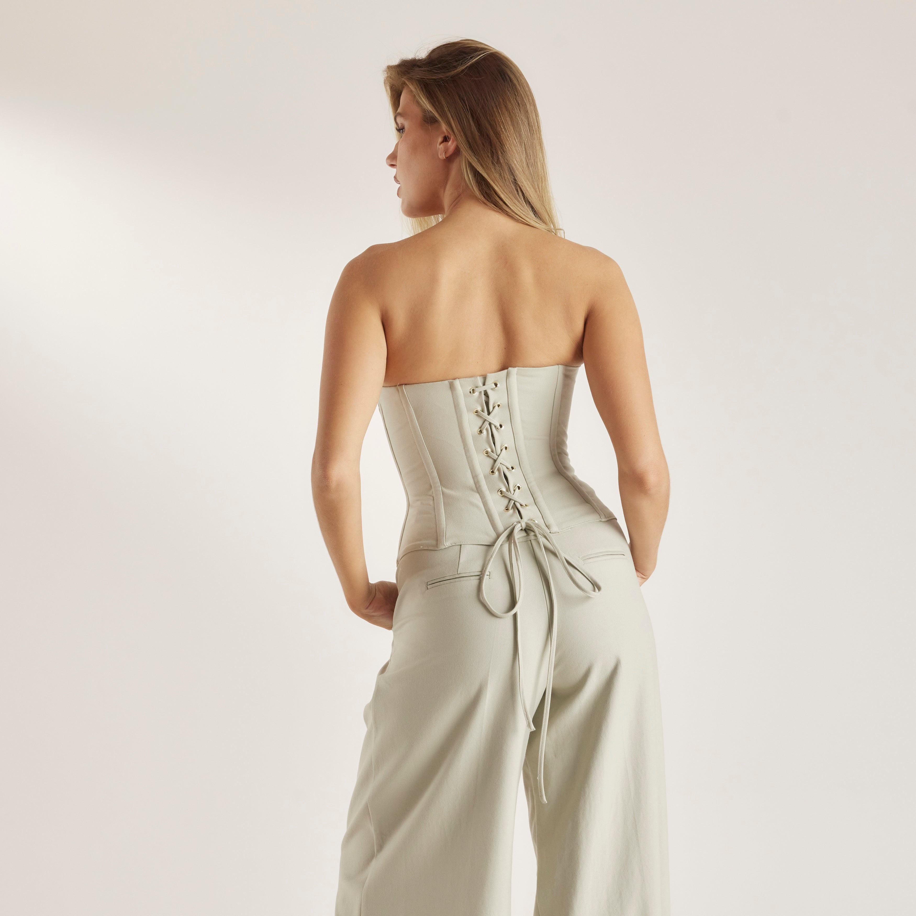 Bandeau Korsett Topp | Bandeau Korsett Topp - Salvia grön
