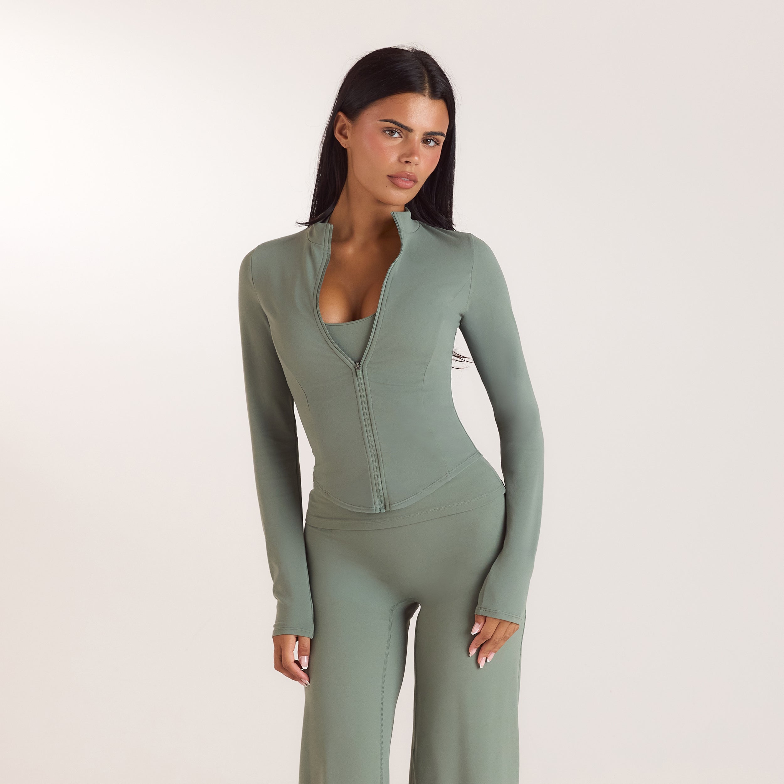 ContourSoft™ Cinch Jacka med dragkedja | ContourSoft™ Cinch Jacka med dragkedja - Salviagrön