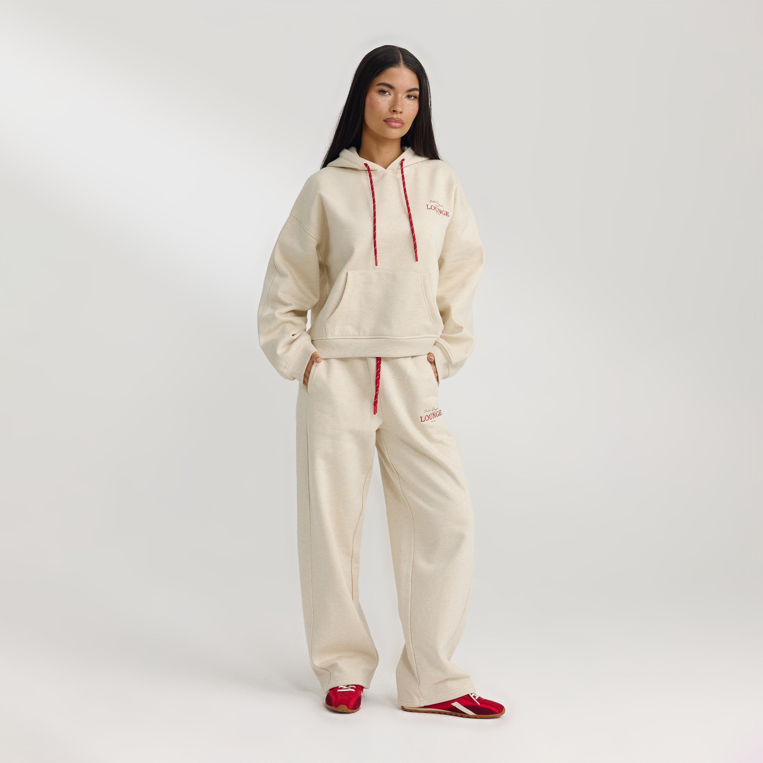 Oversized Huvtröja | Oversized Huvtröja - Havrefärgad Marl