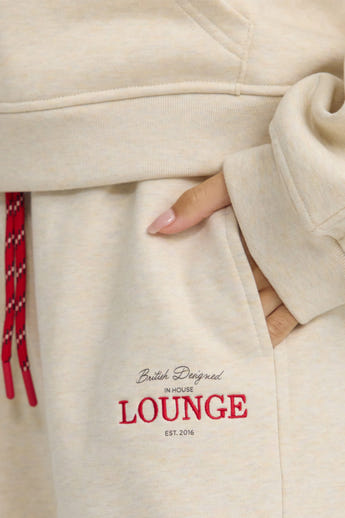 Joggingbyxor med Rakt Ben - Havrefärgad Marl alternate