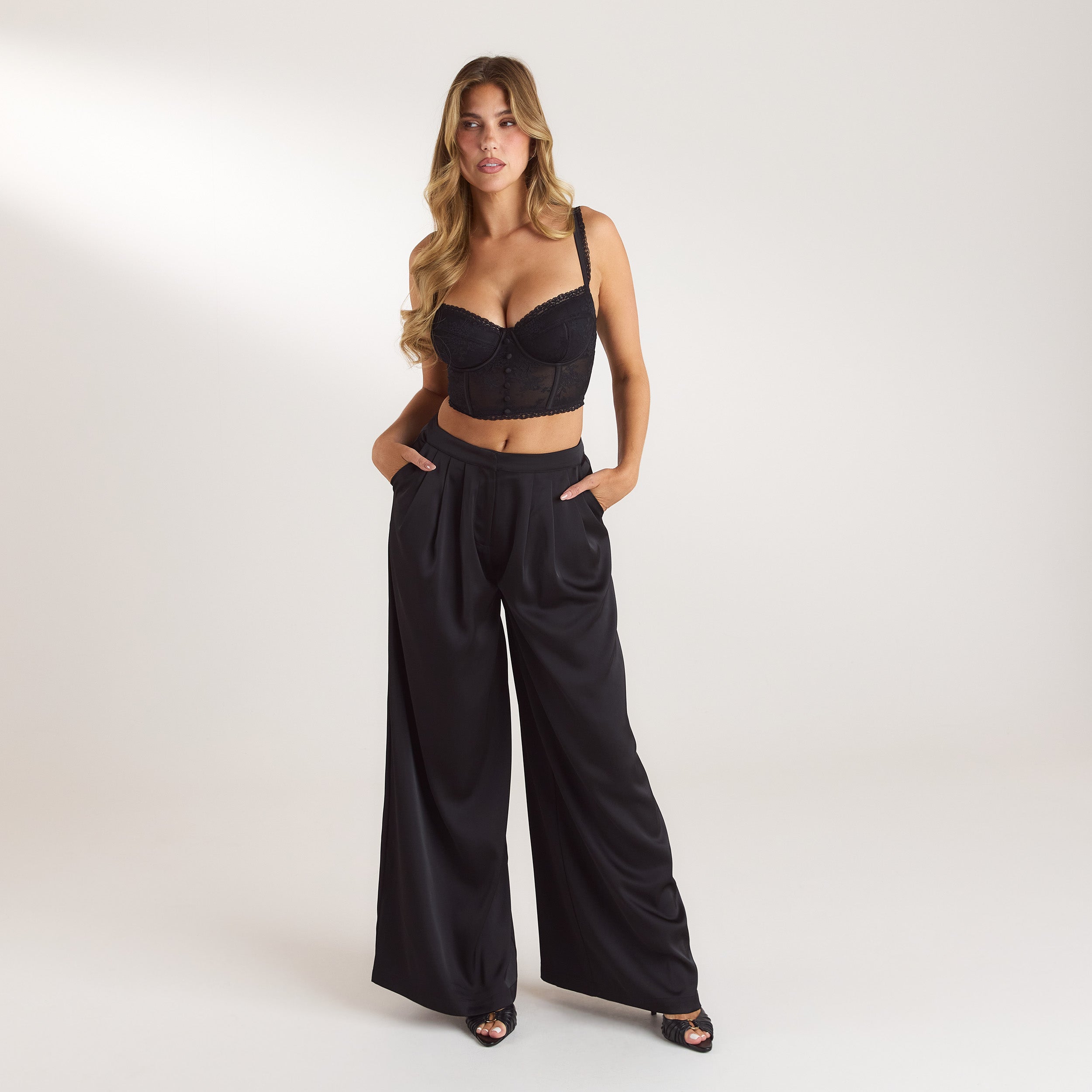 Lace Bralette Top | Lace Bralette Top - Svart