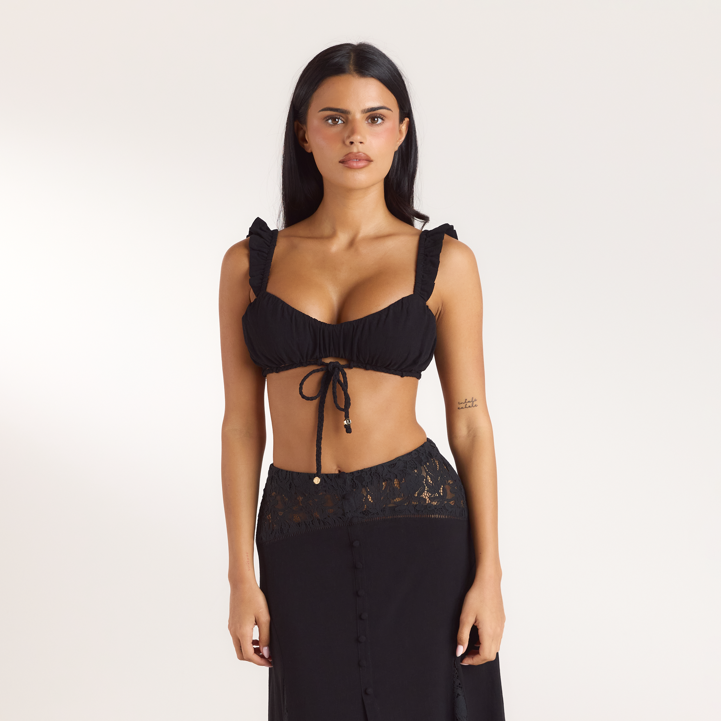 Rynkad Bralette | Rynkad Bralette - Svart