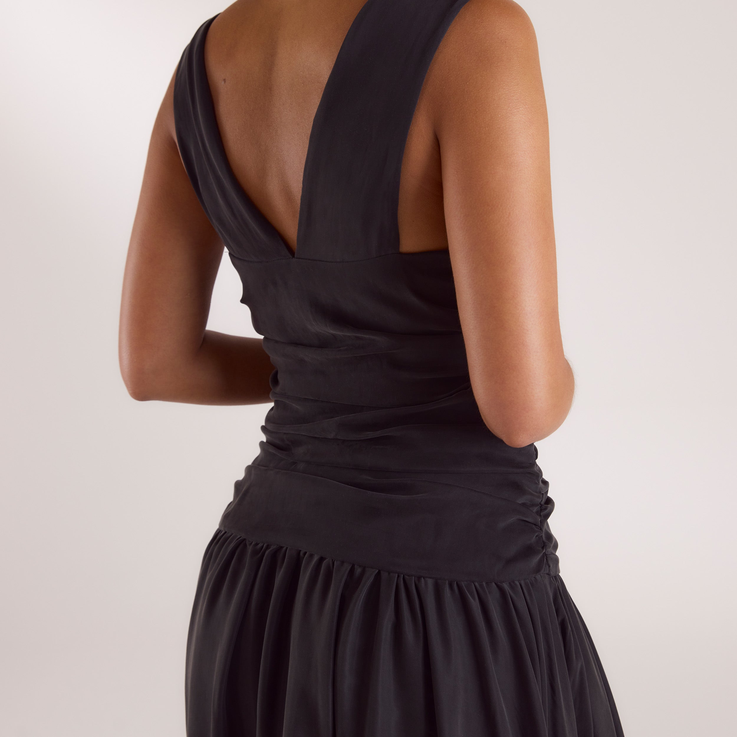 Cupro Blend Maxiklänning | Cupro Blend Maxiklänning - Svart