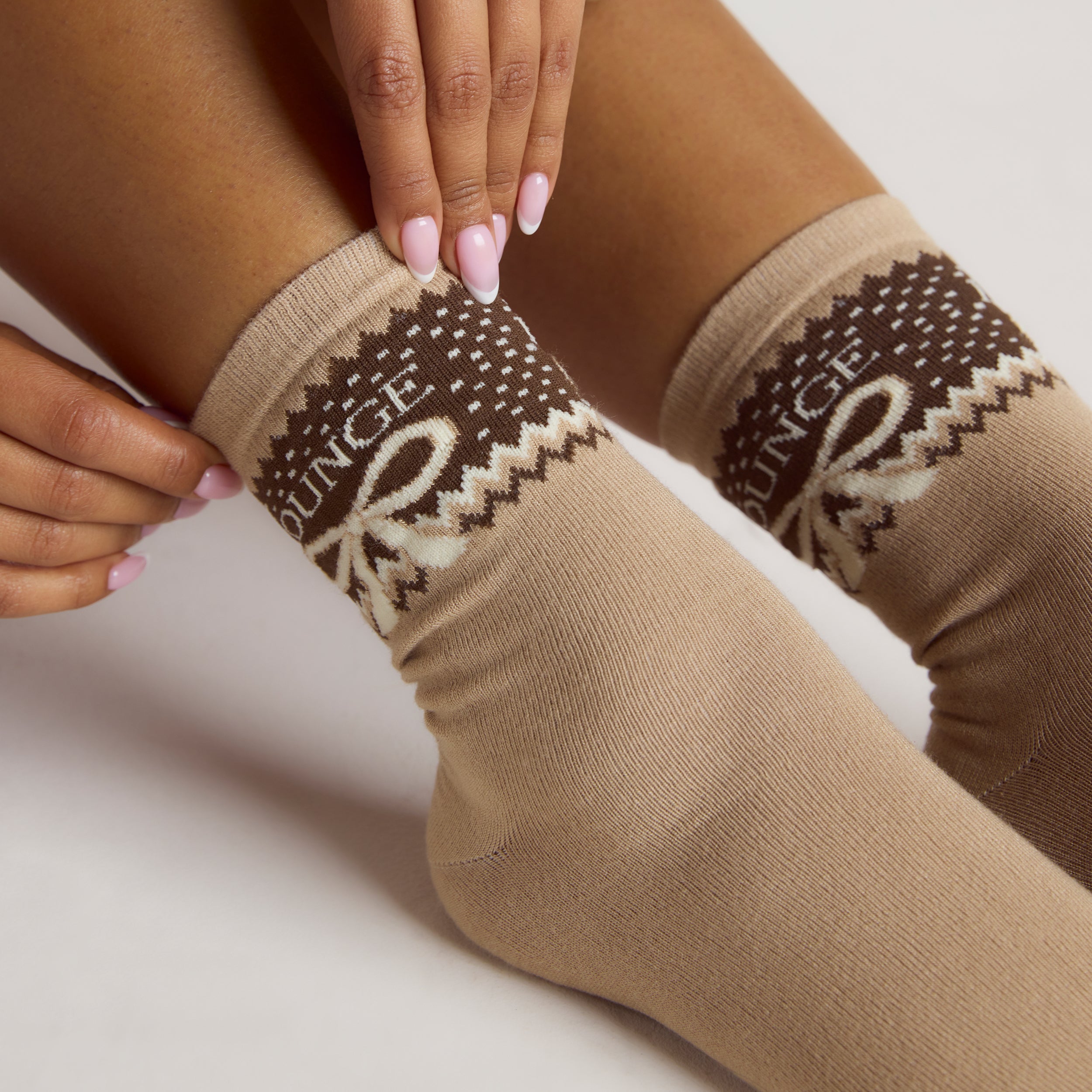 Fairisle Strumpor | Fairisle Strumpor - Brun/Krämfärgad