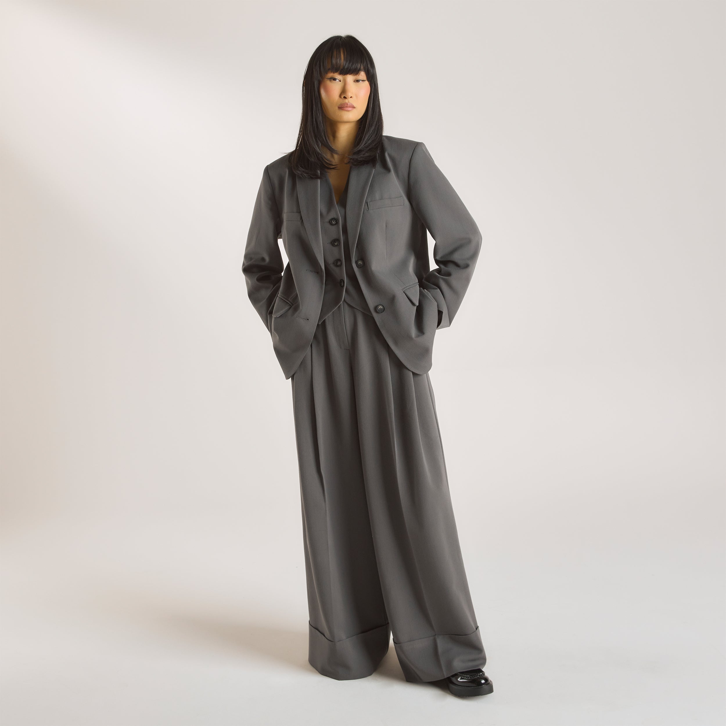 Oversized Blazer  | Oversized Blazer - Mörkgrå