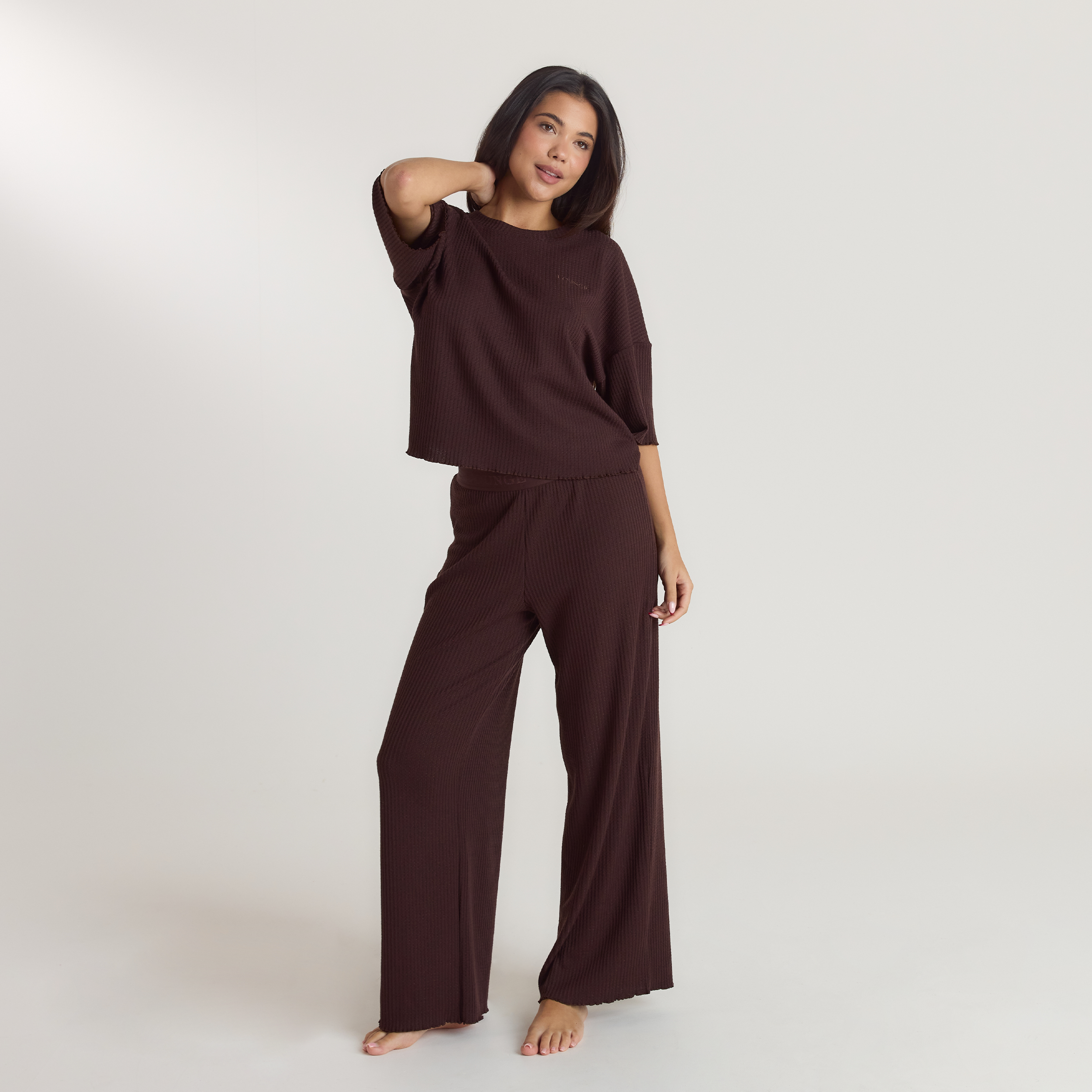 Soft Waffle Pyjamabyxor | Soft Waffle Pyjamabyxor - Mörk Choklad