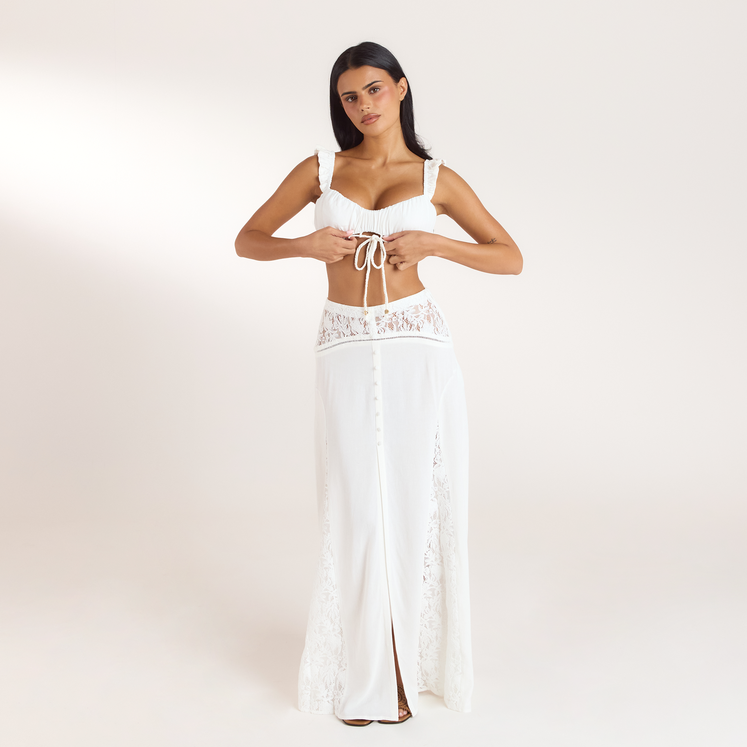 Rynkad Bralette | Rynkad Bralette - Krämfärgad