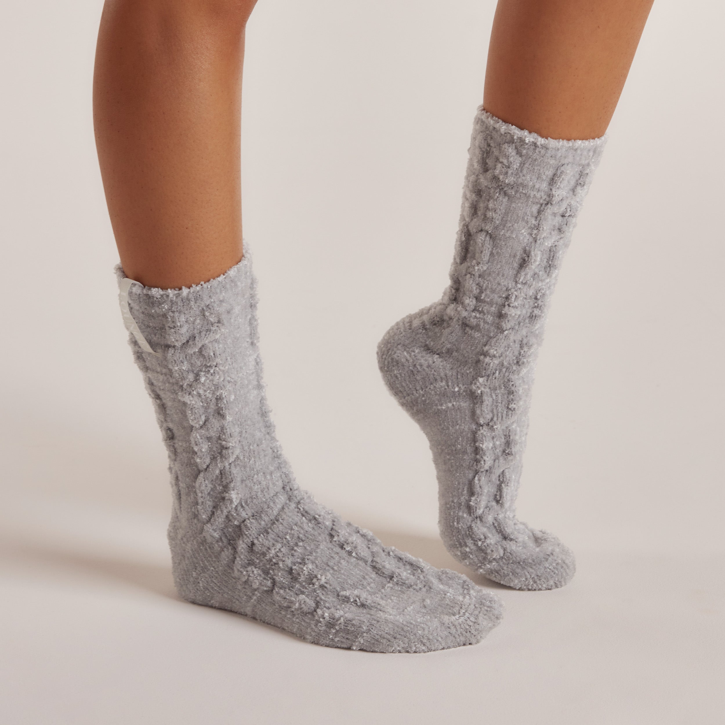 Chenille Stickade Strumpor - Frostfärg | Chenille Stickade Strumpor - Frostfärg