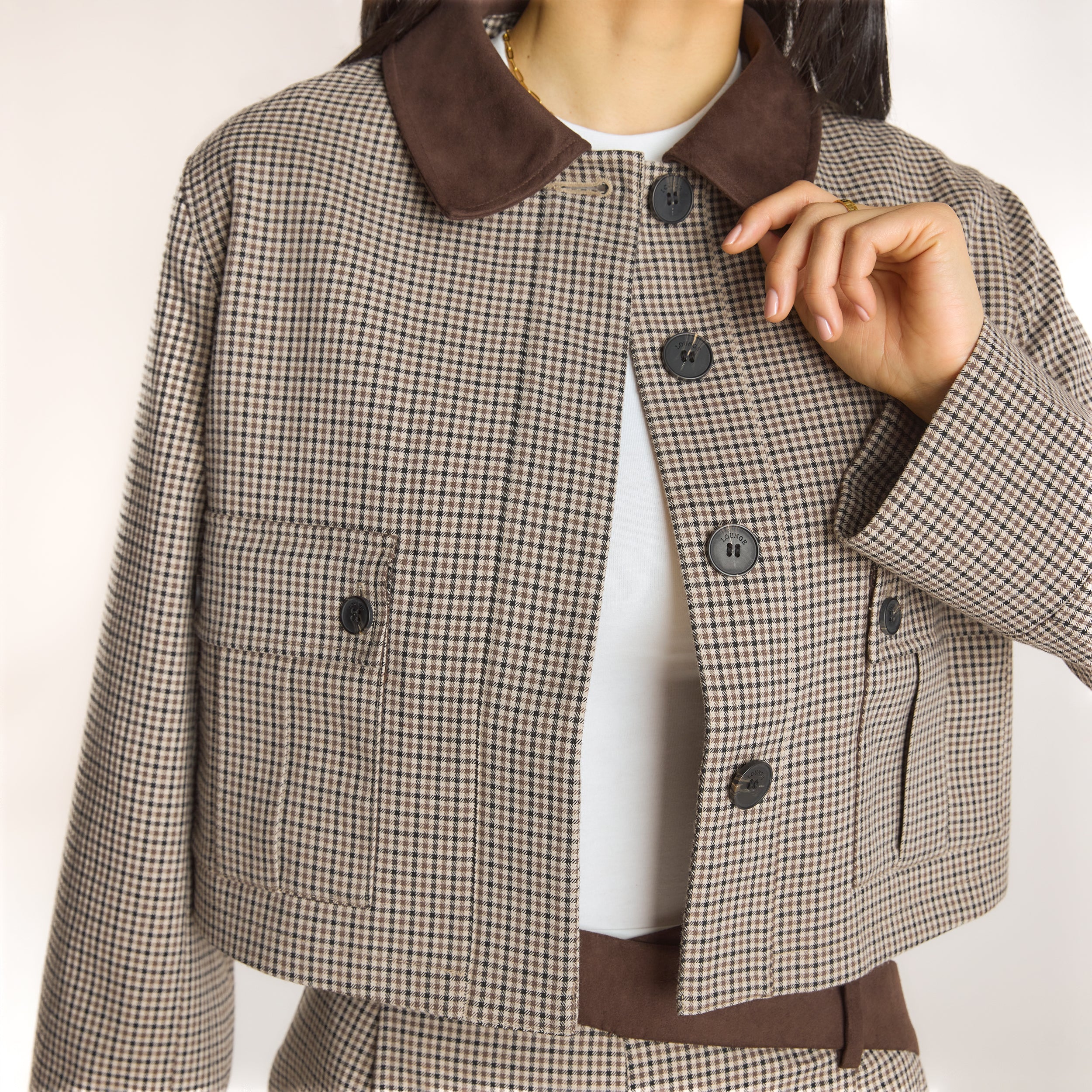 Houndstooth Jacket - Brun alternate